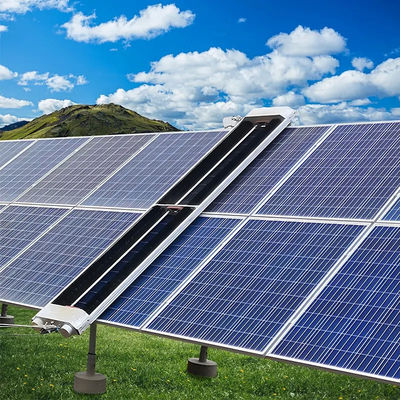 Panel Module Cleaning Washing Brush Robot Machine The Body Of The Machine Cleans Solar Panels