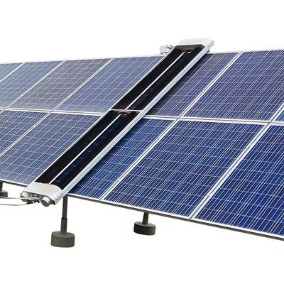Panel Module Cleaning Washing Brush Robot Machine The Body Of The Machine Cleans Solar Panels